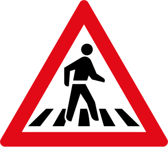 Pedestrian crossing ahead sign