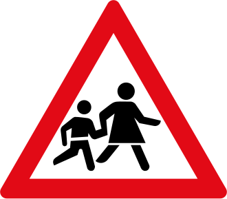 Children ahead warning sign